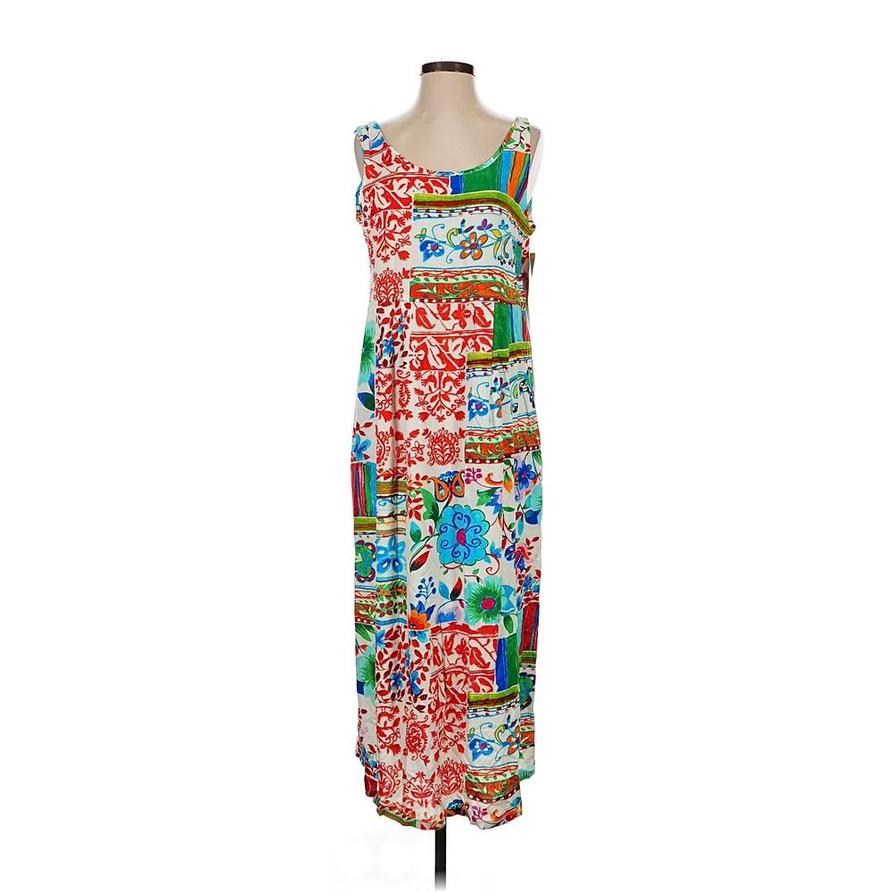 Jams World Midi W334 Henna Garden Print Sleeveless Dress Size Small New